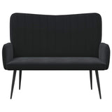 Two Seater Sofa Black 115 x 61 x 87 cm Velvet