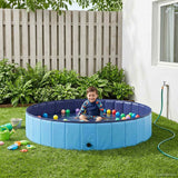 Kids Swimming Pool Folding Blue Ø 160 x 30 cm