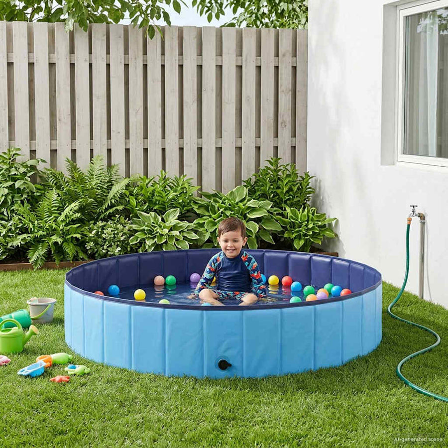 Kids Swimming Pool Ø 160 x 30 cm Round for Child for Blue