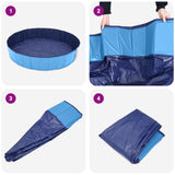 Kids Swimming Pool Folding Blue Ø 160 x 30 cm - 45-Degree Angle