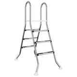 Above Ground Pool Ladder 100 cm 3-Step Stainless Steel 304 - Front View
