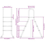 Above Ground Pool Ladder 100 cm 3-Step Stainless Steel 304