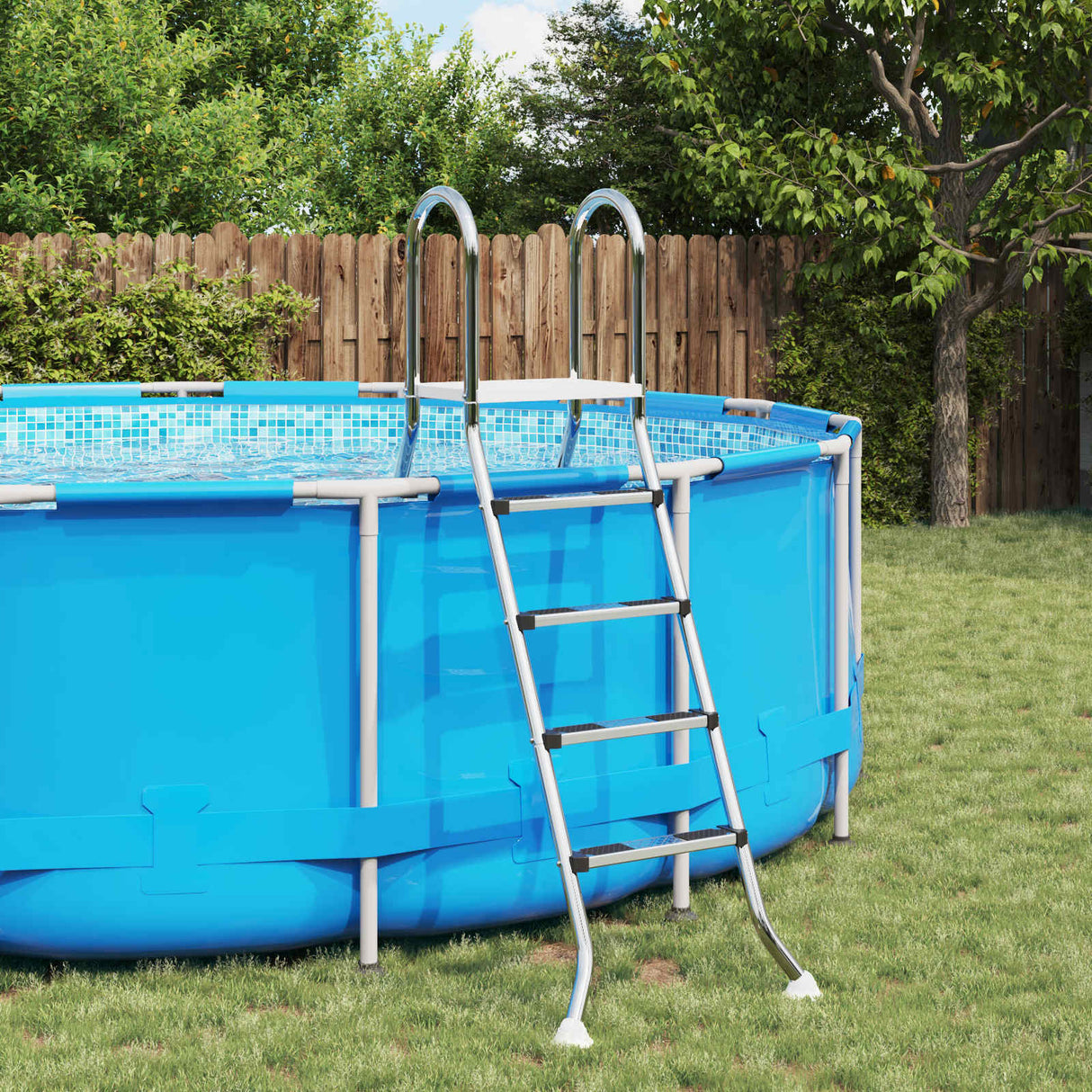 Above Ground Pool Ladder 195 x 150 cm 4-Step