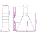 Above Ground Pool Ladder 195 x 150 cm 4-Step