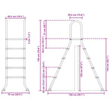 Above Ground Pool Ladder 195 x 150 cm 4-Step - Rear View
