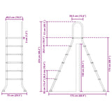 Above Ground Pool Ladder 224 x 175 cm 5-Step - Rear View