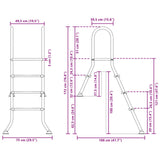 Partially in-ground pool ladder 172 x 106 cm 3-Step - Close-Up Angle