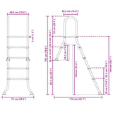 Partially in-ground pool ladder 195 x 116 cm 4-Step - Close-Up Angle