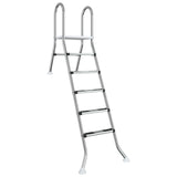Partially in-ground pool ladder 222 x 128 cm 5-Step - Front View