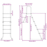 Partially in-ground pool ladder 222 x 128 cm 5-Step - Close-Up Angle