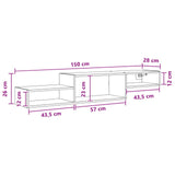 Wall-mounted TV Cabinet Wall-Mounted White 150 x 28 x 26 cm - Extra Image