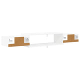 Wall-mounted TV Cabinet Wall-Mounted White 140 x 28 x 21 cm - Close-Up Angle