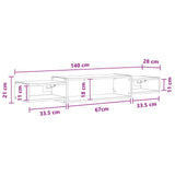 Wall-mounted TV Cabinet Wall-Mounted White 140 x 28 x 21 cm