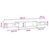 Wall-mounted TV Cabinet Wall-Mounted White 180 x 28 x 21 cm - Extra Image