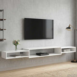 Wall-mounted TV Cabinet Wall-Mounted White 220 x 28 x 21 cm - Top-Down View