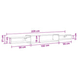 Wall-mounted TV Cabinet Wall-Mounted White 220 x 28 x 21 cm - Extra Image