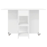 Dinning Table 115 x 70 x 75 cm Engineered Wood White - Rear View
