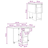 Dinning Table 115 x 70 x 75 cm Engineered Wood Sonoma Oak - Extra Image