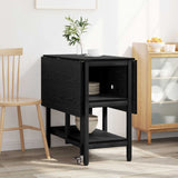 Dinning Table 122 x 80 x 76.5 cm Engineered Wood Black Oak