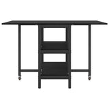 Dinning Table 122 x 80 x 76.5 cm Engineered Wood Black Oak