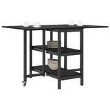 Dinning Table 122 x 80 x 76.5 cm Engineered Wood Black Oak