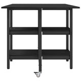 Dinning Table 122 x 80 x 76.5 cm Engineered Wood Black Oak - Rear View