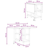 Dinning Table 122 x 80 x 76.5 cm Engineered Wood Black Oak