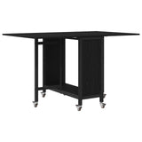 Folding dining table with castors 130 x 80 x 76.5 cm - Front View