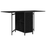 Dinning Table 144 x 60 x 75 cm Engineered Wood Black Oak - Front View