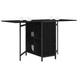 Dinning Table 144 x 60 x 75 cm Engineered Wood Black Oak - Side View