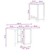 Dinning Table 144 x 60 x 75 cm Engineered Wood Black Oak - Extra Image