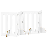 Folding Pet Fence 4 pcs White 201 x 38 x 70 cm Engineered Wood - Front View