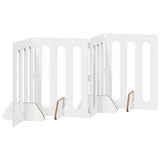 Folding Pet Fence 4 pcs White 201 x 38 x 70 cm Engineered Wood