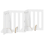 Folding Pet Fence 4 pcs White 201 x 38 x 70 cm Engineered Wood