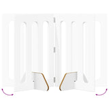Folding Pet Fence 4 pcs White 201 x 38 x 70 cm Engineered Wood