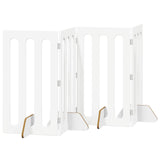 Folding Pet Fence 4 pcs White 201 x 38 x 90 cm Engineered Wood