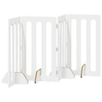 Folding Pet Fence 4 pcs White 201 x 38 x 90 cm Engineered Wood