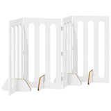 Folding Pet Fence 4 pcs White 201 x 38 x 90 cm Engineered Wood - 45-Degree Angle