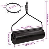Garden Lawn Roller Pull with Aerator Clamps Ø 30 x 90 cm Steel