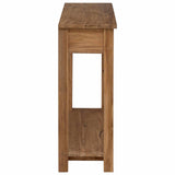 Console Table Natural 90 x 30 x 80 cm Solid Teak Wood - Top-Down View