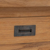 Console Table Natural 110 x 30 x 80 cm Solid Teak Wood - Rear View