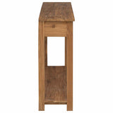 Console Table Natural 110 x 30 x 80 cm Solid Teak Wood - Top-Down View