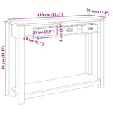 Console Table Natural 110 x 30 x 80 cm Solid Teak Wood - Close-Up Angle