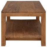 Coffee Table Natural 100 x 50 x 40 cm Solid Teak Wood - Side View