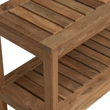 Bathroom Side Table Natural 60 x 30 x 45 cm Solid Teak Wood - Rear View