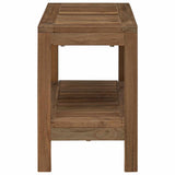 Bathroom Side Table Natural 60 x 30 x 45 cm Solid Teak Wood - Top-Down View