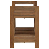 Bathroom Shelf Natural 45 x 30 x 45 cm Solid Teak Wood - Top-Down View