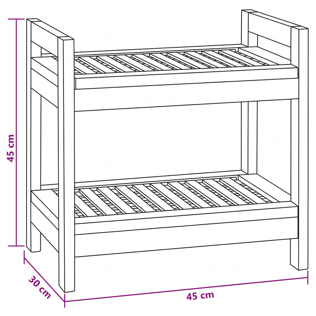 Bathroom Shelf Natural 45 x 30 x 45 cm Solid Teak Wood