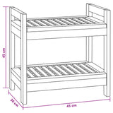 Bathroom Shelf Natural 45 x 30 x 45 cm Solid Teak Wood - Close-Up Angle