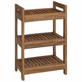 Bathroom Shelf Natural 45 x 30 x 71 cm Solid Teak Wood - Front View